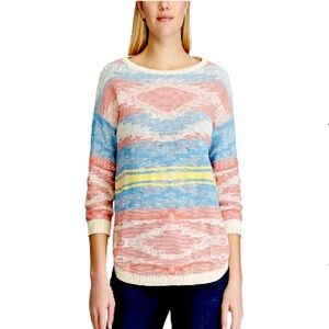 CHAPS XL Boatneck Cotton Southwestern Style Sweater ❤️